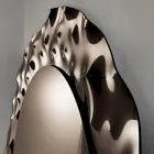 Runder Spiegel mit gewelltem Glasrahmen, hergestellt in Italien - Adelma Viadurini