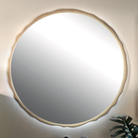 Runder Spiegel mit integrierter LED-Beleuchtung, hergestellt in Italien – Vinci Viadurini