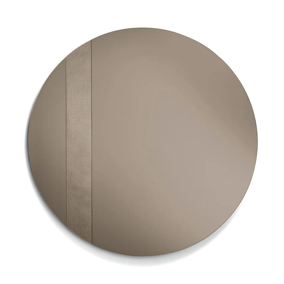 Runder Spiegel mit Netzeinsatz, hergestellt in Italien – Brigitta Viadurini