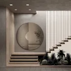 Runder Wandspiegel mit Netzeinsatz, hergestellt in Italien - Annabella Viadurini