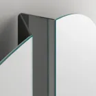 Runder Wandspiegel mit zentralem V-Schnitt, der die Paneele trennt - Spirit Viadurini