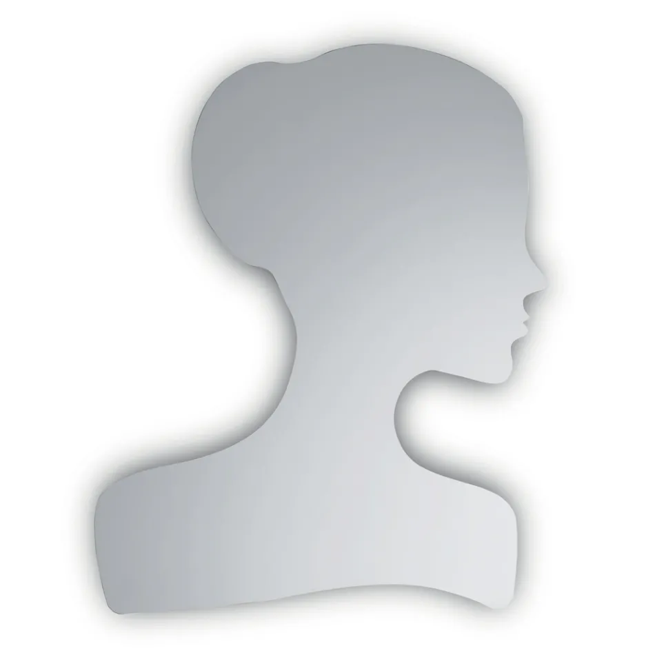 Geformter Spiegel mit Frauengesicht, hergestellt in Italien - Brunilde Viadurini