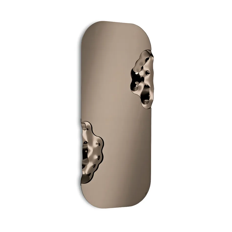 Rechteckiger Spiegel mit gewelltem Glaseinsatz, hergestellt in Italien – Adelasia Viadurini