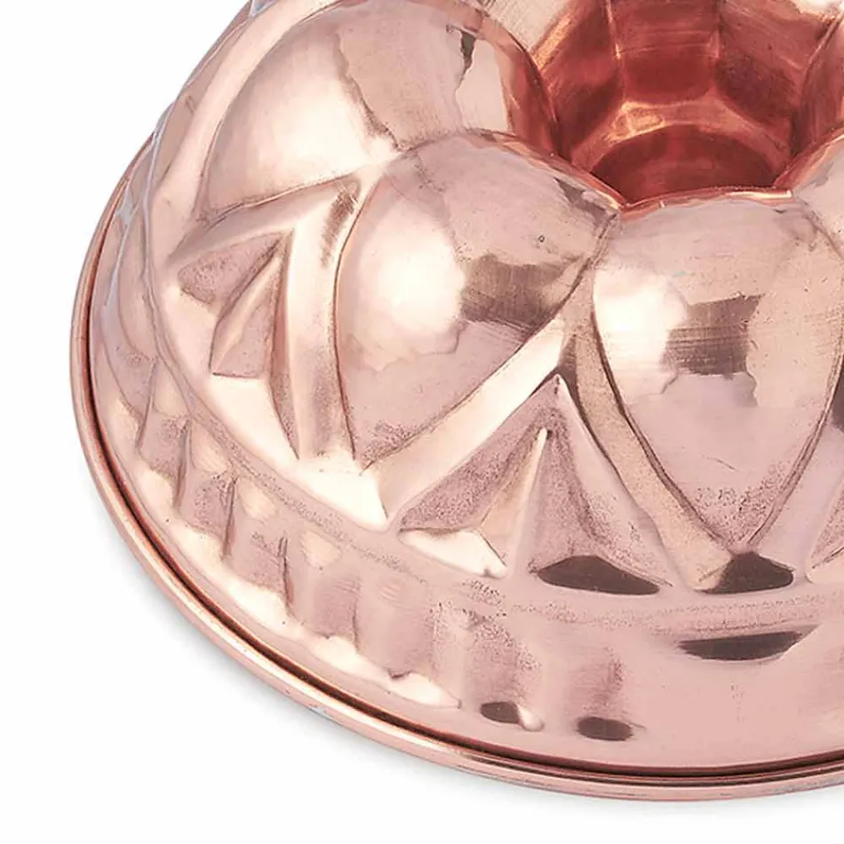 Runde handgemachte Donut-Kuchenformen aus verzinntem Kupfer mit Dekoration - Gianandrea Viadurini