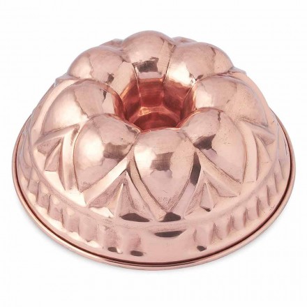 Runde handgemachte Donut-Kuchenformen aus verzinntem Kupfer mit Dekoration - Gianandrea Viadurini