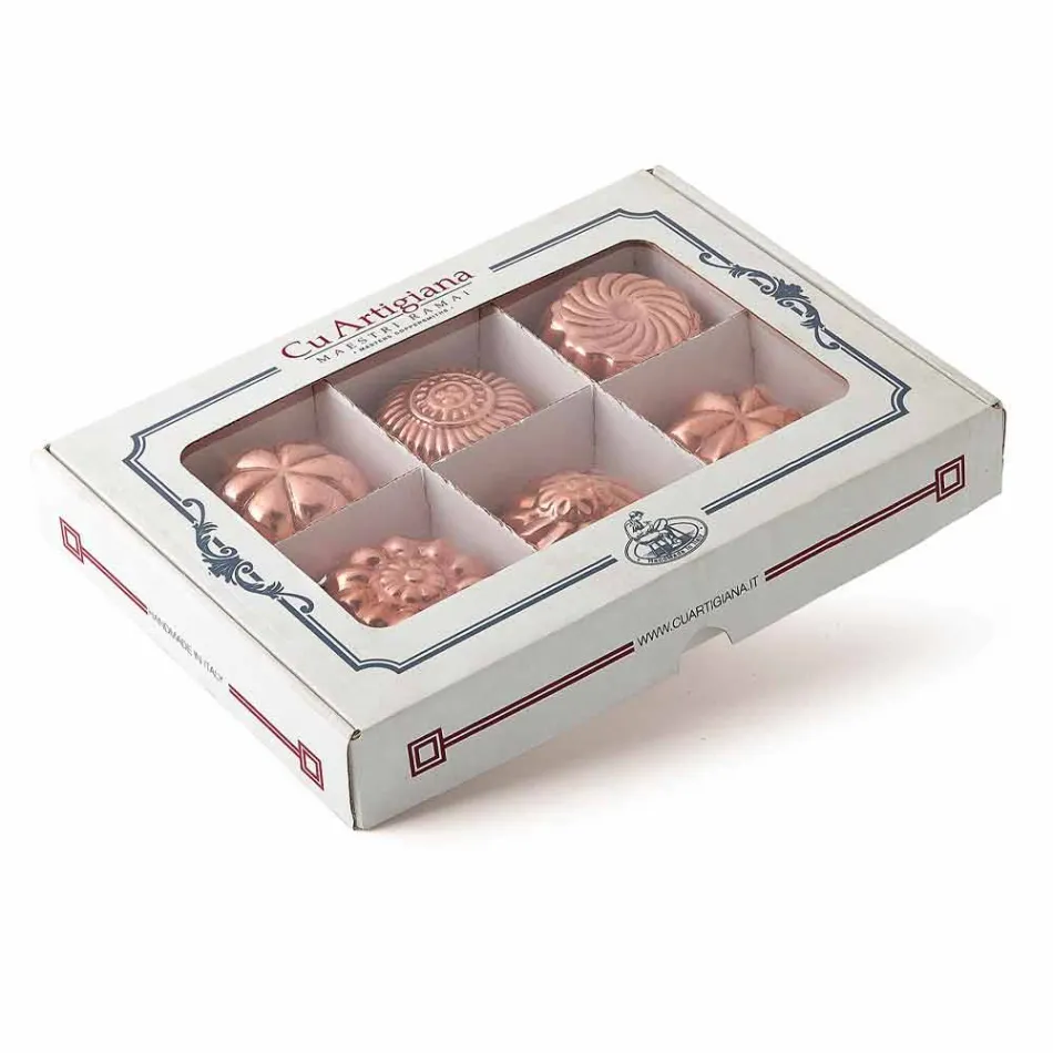 Handgemachte Kuchenformen aus verzinntem Kupfer gemischtes Design 6 Stück - Giandaniele Viadurini