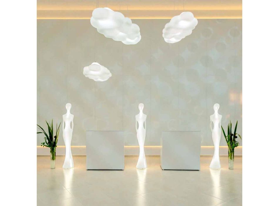 Leuchtendes Statuen-Bodendesign mit LED-Licht für den Innenbereich - Penelope von Myyour Viadurini