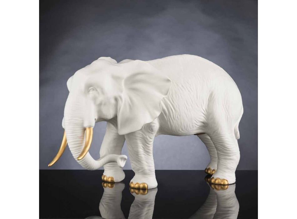 Handgefertigte Elefantenfigur aus Keramik Made in Italy - Infanterist Viadurini