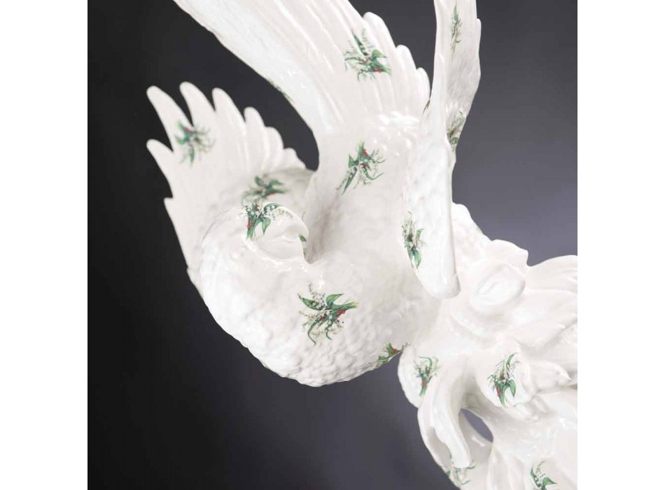 Papageienförmige Keramikfigur handgefertigt in Italien - Pagallo Viadurini