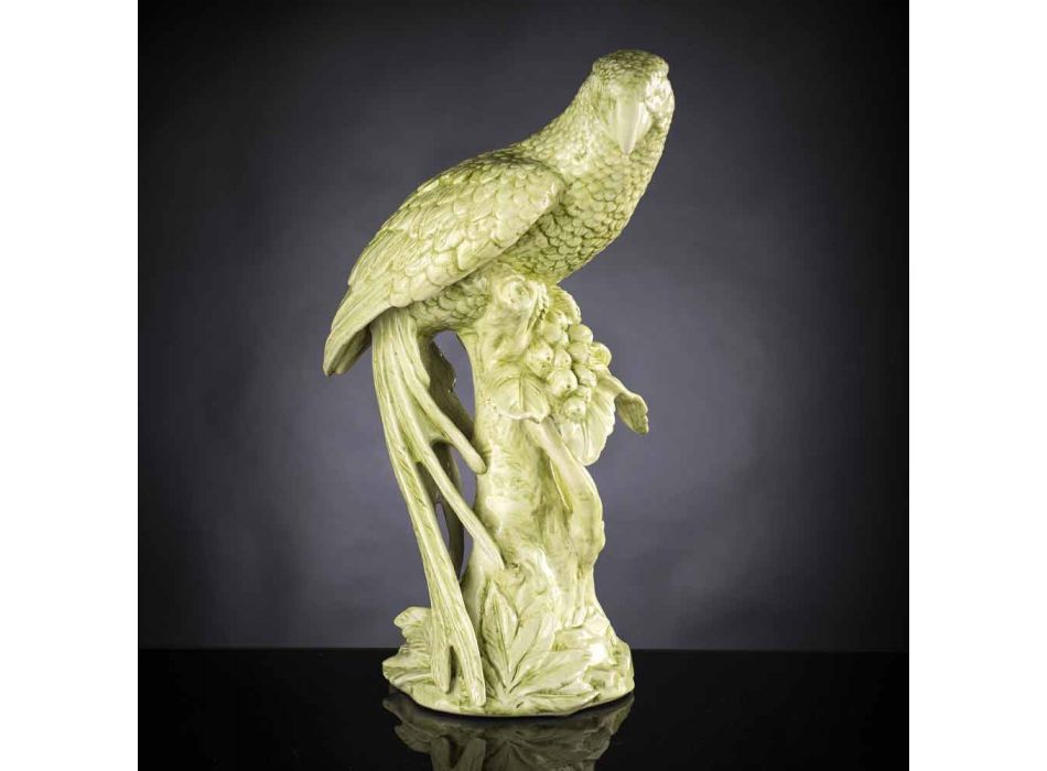 Handgefertigte Papageienfigur aus Keramik Made in Italy - Pagallo Viadurini