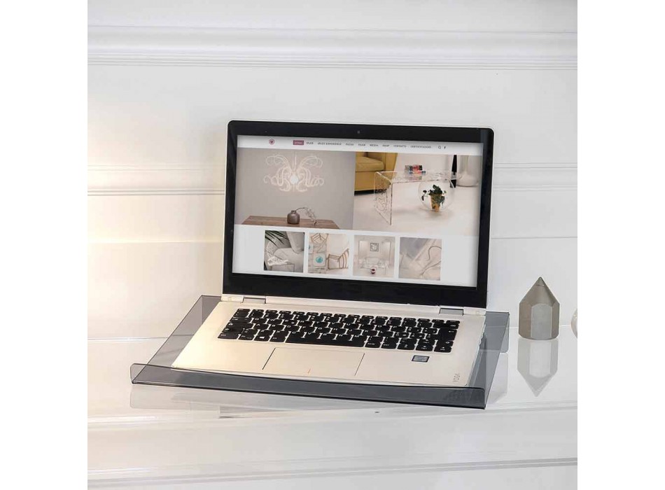 Laptopständer in transparentem oder geräuchertem Plexiglas Design 2 Stück - Nerdino Viadurini