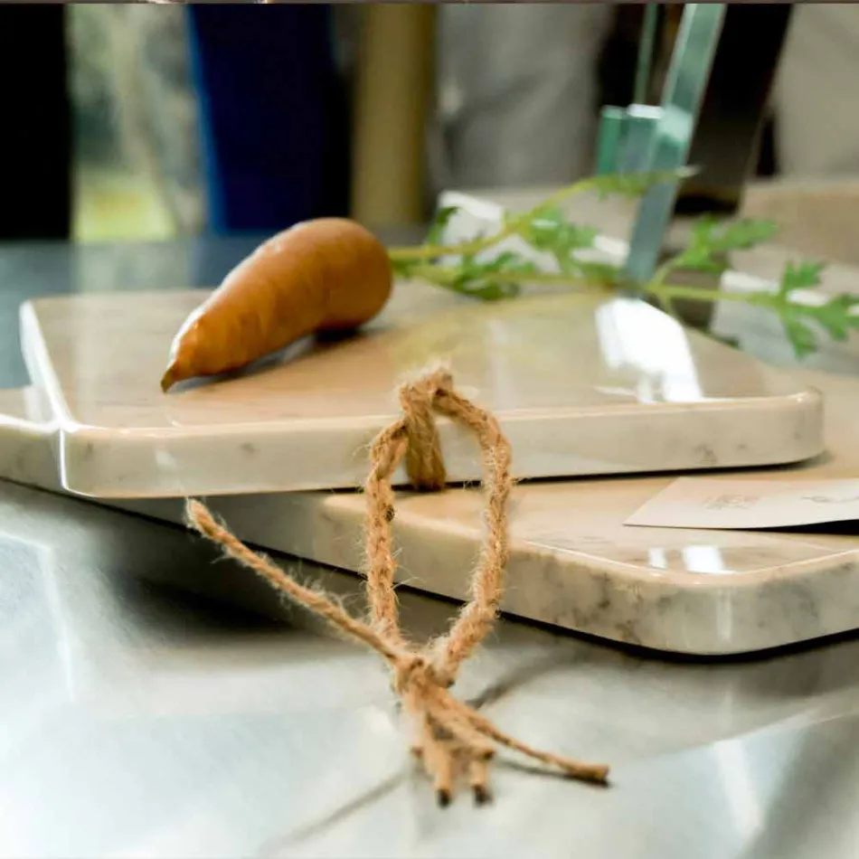 Schneidebrett in Carrarra White Marble von Made in Italy Design - Masha Viadurini