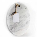 Modernes ovales Schneidebrett aus weißem Carrara-Marmor Made in Italy - Masha