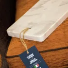 Rechteckiges Schneidebrett aus weißem Carrara-Marmor Made in Italy - Masha Viadurini