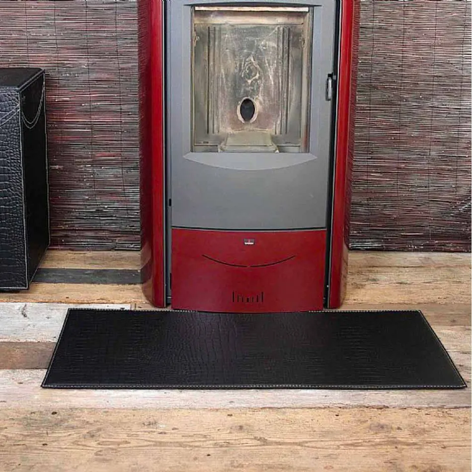 Ledermatte für Kamin / Herd Diva Made in Italy Viadurini