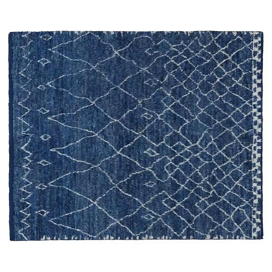 Handgefertigter Langflor-Wollteppich, handgeknüpft in der Türkei – Benedetta Viadurini