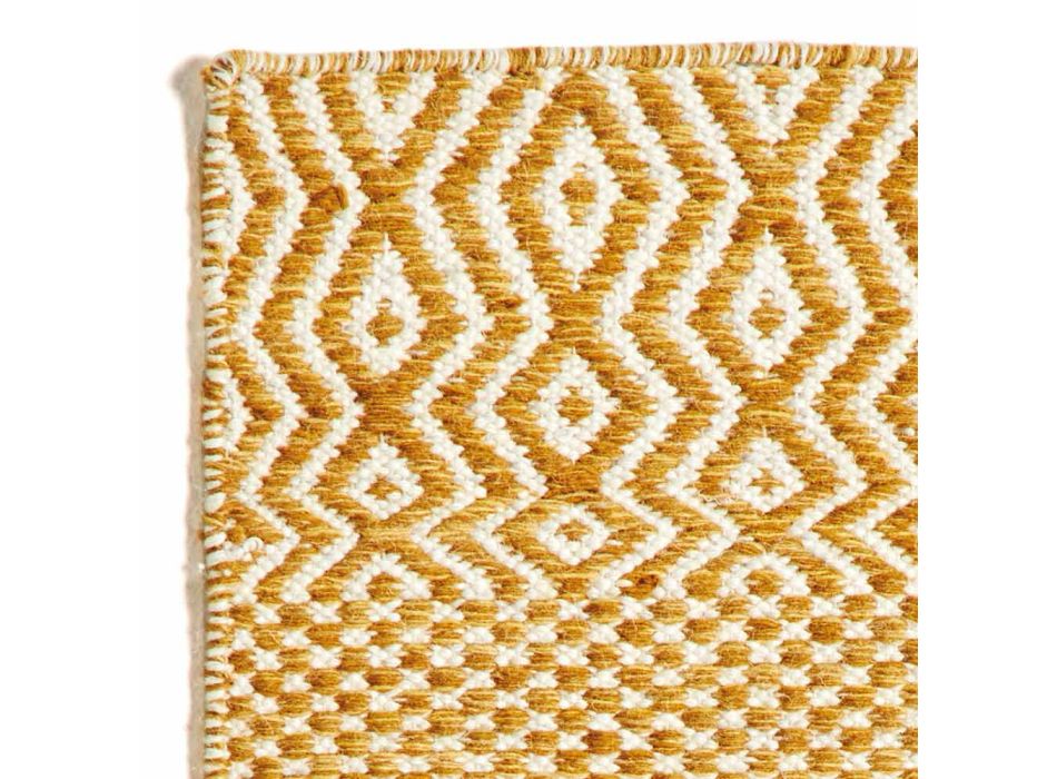 Wohnzimmerteppich im modernen Design aus handgefertigter Wolle und Baumwolle – Minera Viadurini