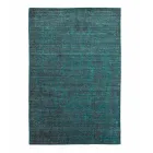 Auf einem manuellen Webstuhl hergestellter Wohnzimmerteppich aus Viskose, Wolle und Baumwolle – Cristel Viadurini