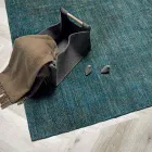 Auf einem manuellen Webstuhl hergestellter Wohnzimmerteppich aus Viskose, Wolle und Baumwolle – Cristel Viadurini