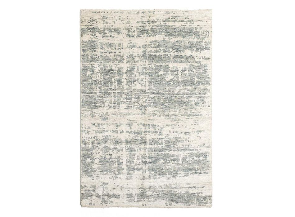 Handgewebter Design-Teppich aus Wolle und Baumwolle für Wohnzimmer - Kupfer Viadurini