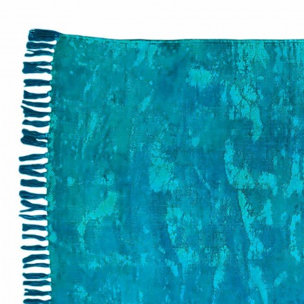 Ethnische farbige rechteckige Stoff Teppich mit Quasten - Fibraù Viadurini