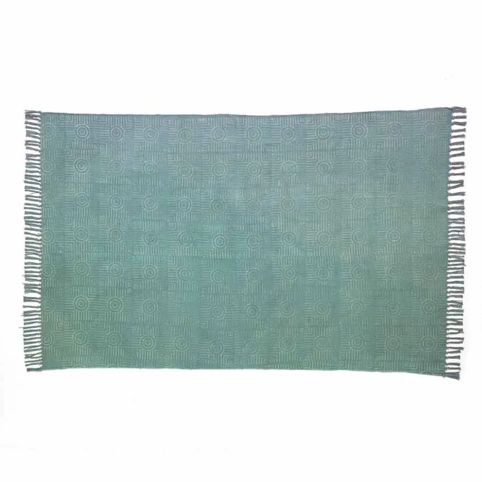 Ethnische farbige rechteckige Stoff Teppich mit Quasten - Fibraù Viadurini