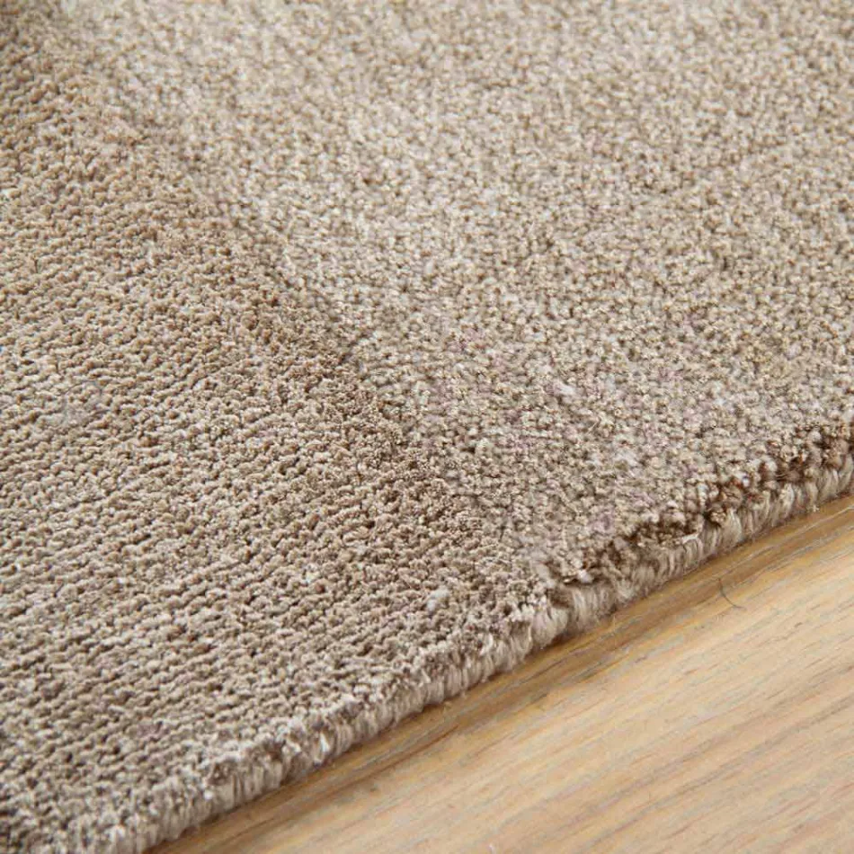 Großer farbiger Teppich aus Wolle und Seide mit modernem Designband - Mischung Viadurini