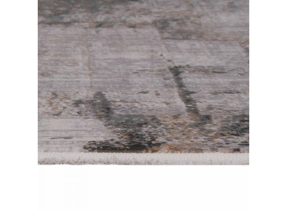 Rutschfester Teppich in Grau-Beige aus Viskose und Acryl mit Design - Präsident Viadurini