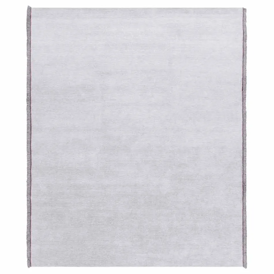 Teppich aus Viskose und Baumwolle mit farbigen Fransen in modernem Seidendesign - Garbino Viadurini