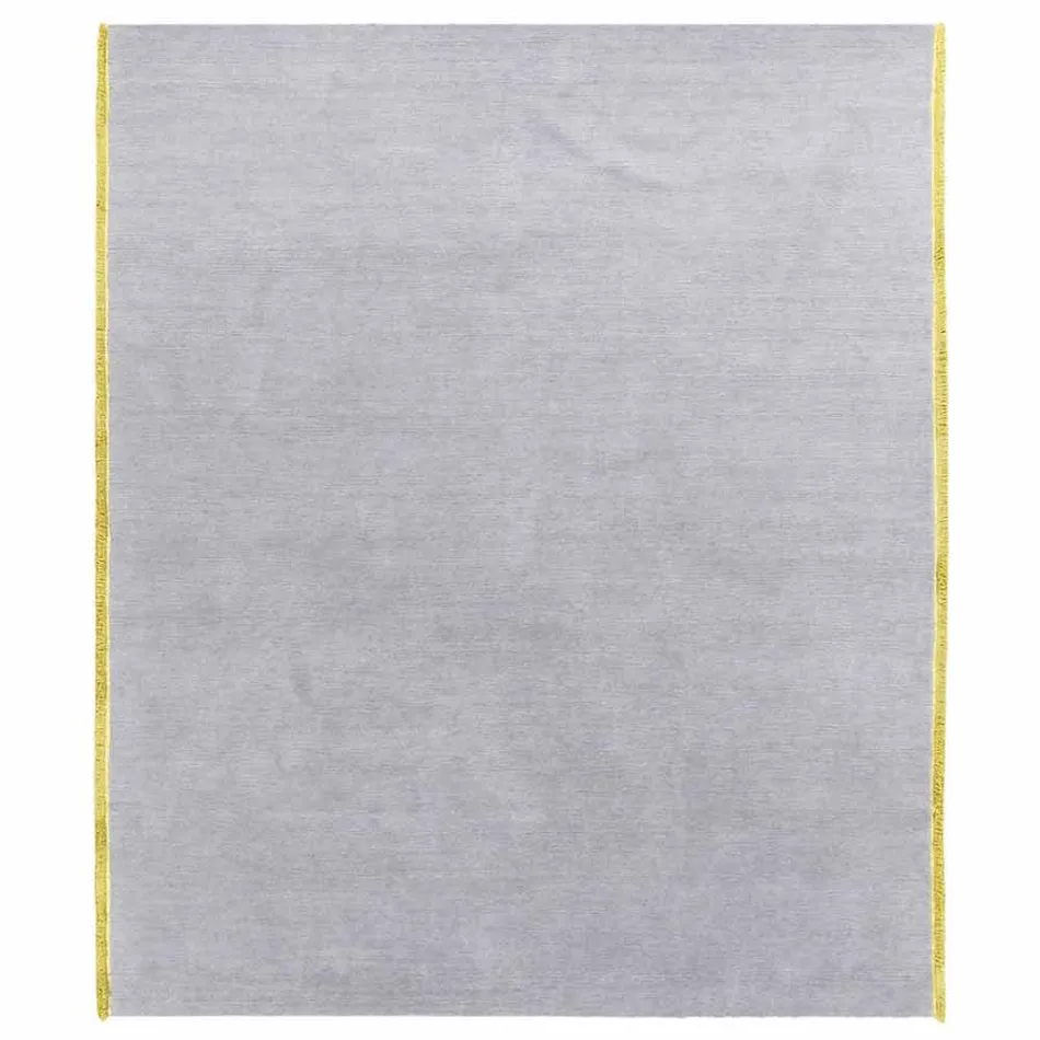 Teppich aus Viskose und Baumwolle mit farbigen Fransen in modernem Seidendesign - Garbino Viadurini