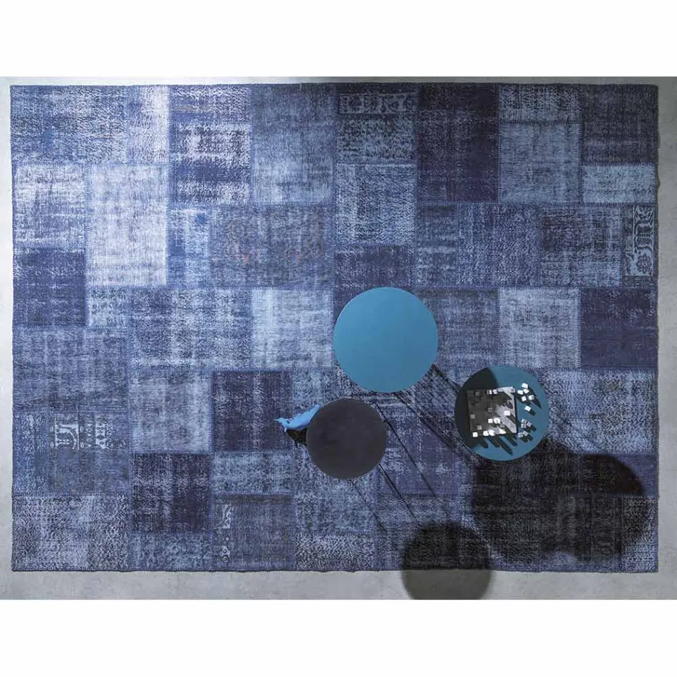 Handwerklicher Patchwork-Wohnzimmerteppich, handgeknüpft in Türkiye – Raimund Viadurini