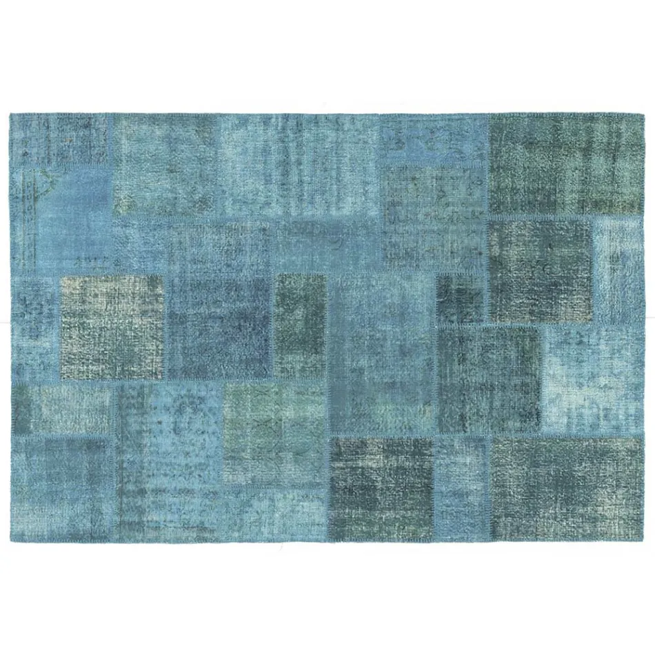 Handwerklicher Patchwork-Wohnzimmerteppich, handgeknüpft in Türkiye – Raimund Viadurini