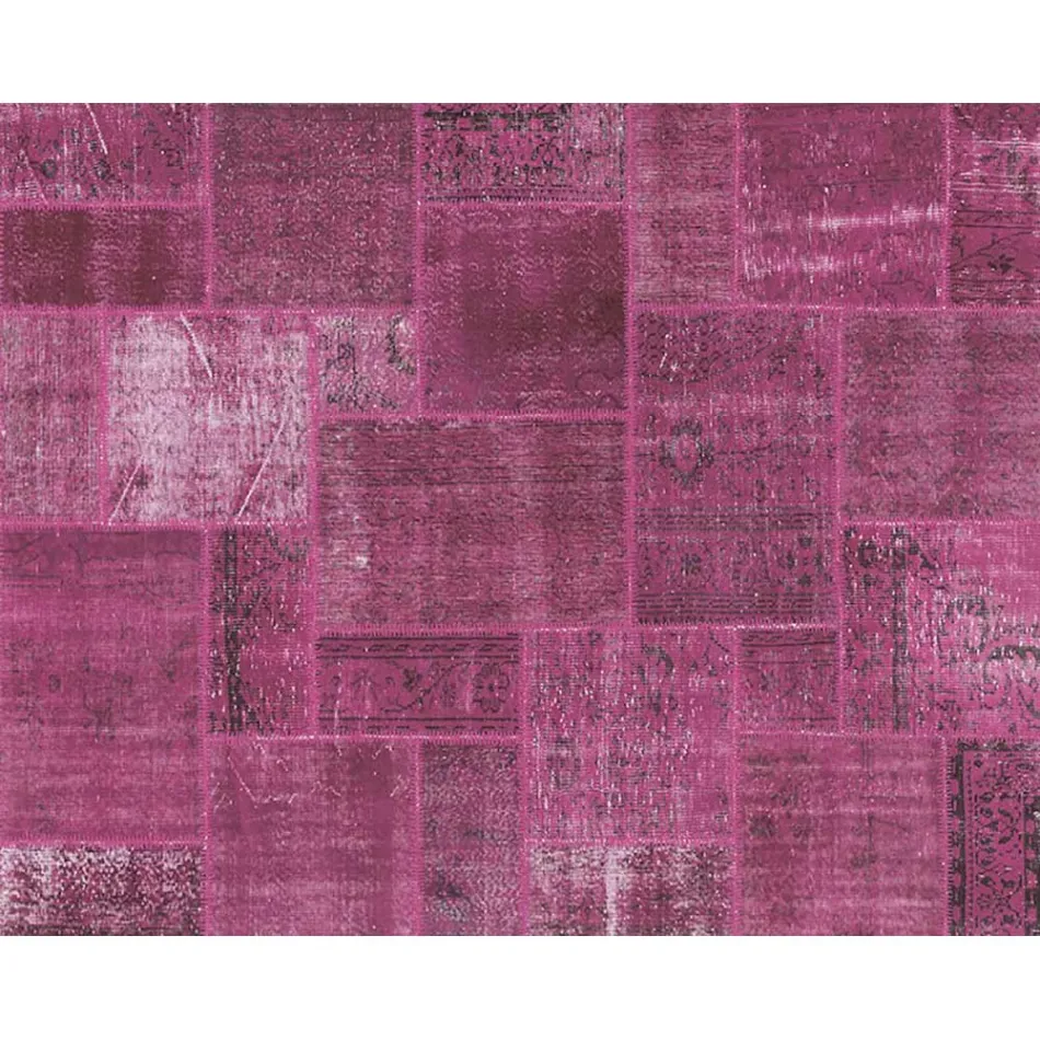 Handwerklicher Patchwork-Wohnzimmerteppich, handgeknüpft in Türkiye – Raimund Viadurini