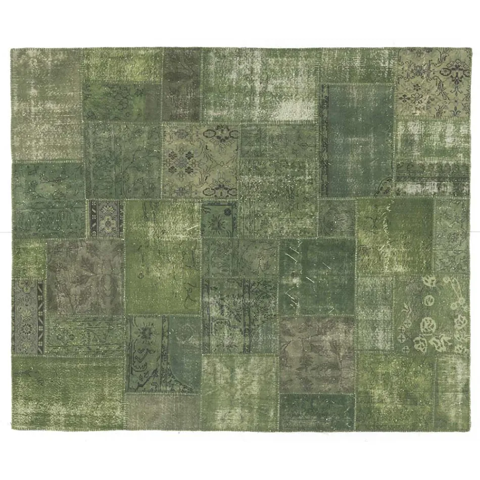 Handwerklicher Patchwork-Wohnzimmerteppich, handgeknüpft in Türkiye – Raimund Viadurini