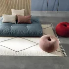 Wohnzimmerteppich aus Wolle und Baumwolle mit modernem geometrischem Design – Metria Viadurini