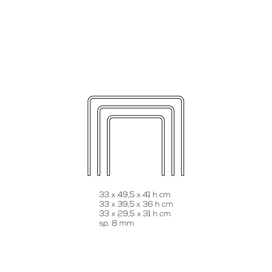 Wohnzimmer Couchtische aus transparentem Minimal Acryl Kristall 3 Stück - Cecco Viadurini