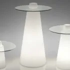 Slide Peak Hochtisch (H120) aus Polyethylen und Glas in Italien hergestellt Viadurini