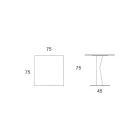 Hoher quadratischer Couchtisch aus schrägem Metall und matter Keramikplatte - Coriko Viadurini