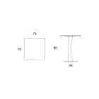 Hoher quadratischer Couchtisch aus schrägem Metall und matter Keramikplatte - Coriko Viadurini