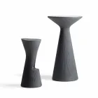 Hoher runder Couchtisch im Freien aus Polyethylen und HPL Made in Italy - Desmond Viadurini