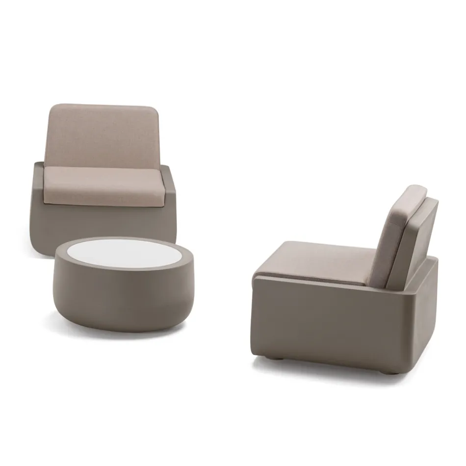 Design-Couchtisch für den Außenbereich aus HPL und Polyethylen, hergestellt in Italien – Belida Viadurini