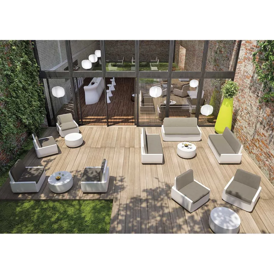 Design-Couchtisch für den Außenbereich aus HPL und Polyethylen, hergestellt in Italien – Belida Viadurini