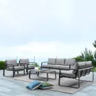 Niedriger Tisch im Freien aus weiß oder anthrazit lackiertem Aluminium - Aniello Viadurini