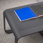 Niedriger Tisch im Freien aus weiß oder anthrazit lackiertem Aluminium - Aniello Viadurini