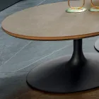 Niedriger Couchtisch aus Metall und Keramik in verschiedenen Größen - Amereo Viadurini