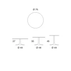 Niedriger Couchtisch aus Metall und Keramik in verschiedenen Größen - Amereo Viadurini