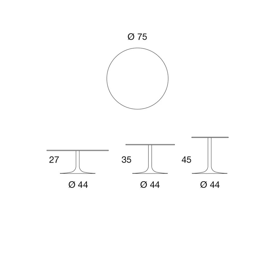 Niedriger Couchtisch aus Metall und Keramik in verschiedenen Größen - Amereo Viadurini