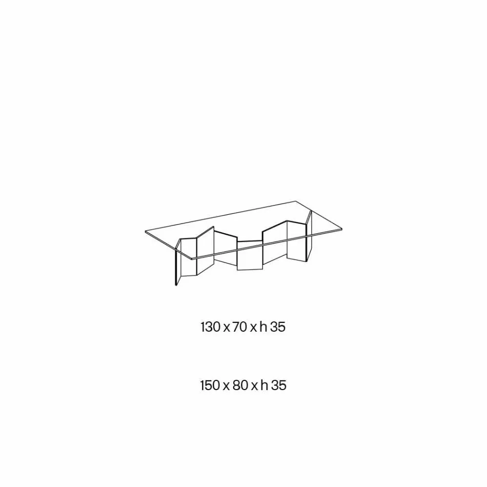 Niedriger Couchtisch aus extra klarem Glas 2 Größen Made in Italy - Random Viadurini