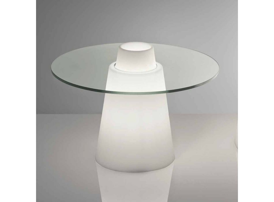 Slide Peak niedriger Tisch (H50) aus Polyethylen und Glas, hergestellt in Italien Viadurini