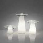 Slide Peak niedriger Tisch (H50) aus Polyethylen und Glas, hergestellt in Italien Viadurini